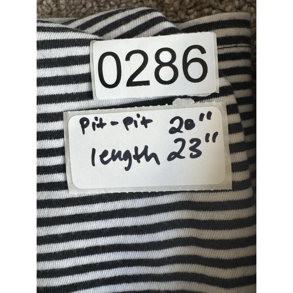 Levi's Black White Striped Pocket T-Shirt Crewneck Ringer Tee Size Medium M